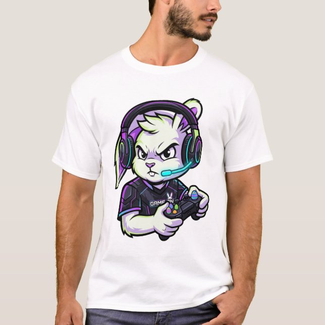 Cool Gamer Bunny T-Shirt (Front)