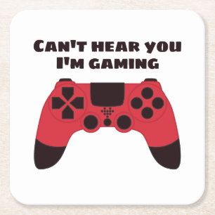 Cool Gamer Design - Gaming Controller Nerdy Square Paper Coaster