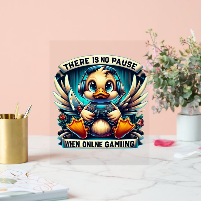 Cool gamer duck word art acrylic sign (Wedding)