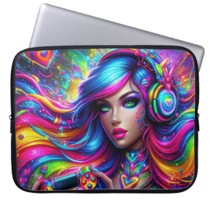 Cool gamer girl  laptop sleeve