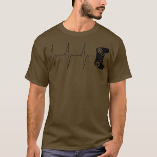Cool Gamer Heartbeat Video Game Controller T-Shirt