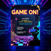 Cool Gamer Party Glitch Theme VR Birthday