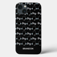 Cool Gamer Personalised Gaming Pattern Black