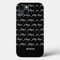 Cool Gamer Personalised Gaming Pattern Black