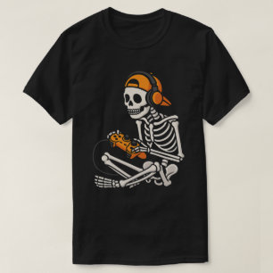 Cool Gamer Skeleton with Headphones – Funny Gaming T-Shirt