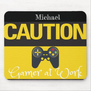 Cool Gamer Yellow and Black  Mouse Mat
