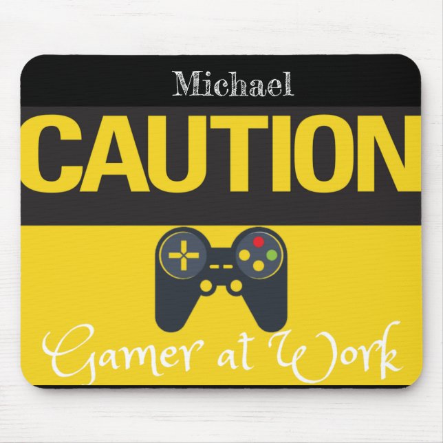 Cool Gamer Yellow and Black  Mouse Mat (Front)