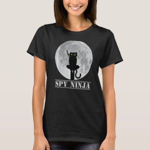 Cool Gaming Spy Month Ninja Gamer Boy Kids Cat T-Shirt