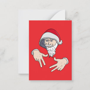 Cool Gangsta Hip Hop Hand Rap Santa Claus Card