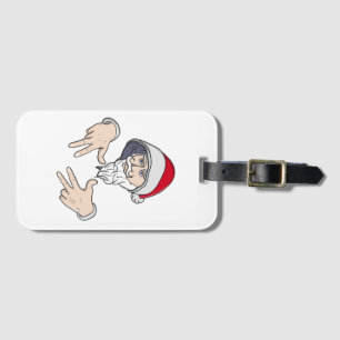 Cool Gangsta Hip Hop Hand Rap Santa Claus Luggage Tag
