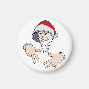 Cool Gangsta Hip Hop Hand Rap Santa Claus Magnet