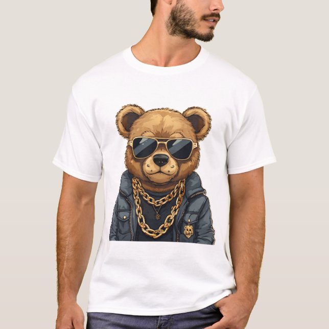 Cool, Gangster Bear T-Shirt (Front)
