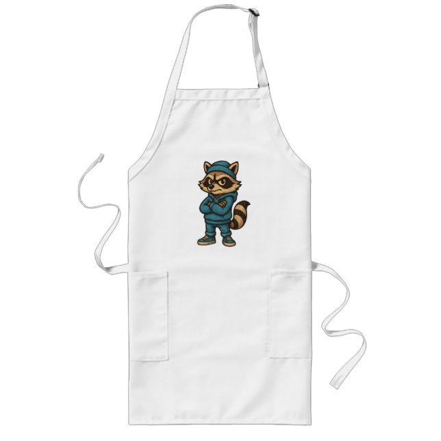 Cool Gangster Racoon - Urban Streetwear Animal Ho Long Apron (Front)