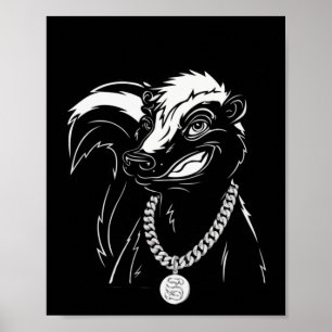Cool Gangster Skunk – Hip-hop Streetwear Animal Ar Poster