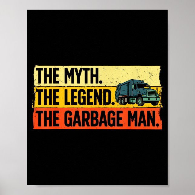 Cool Garbage Man Art For Men Dad Father Garbage Du Poster (Front)