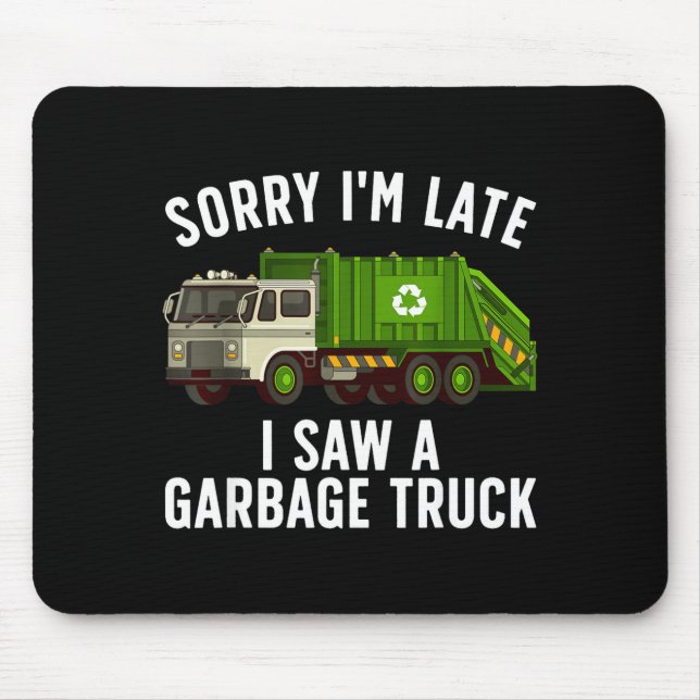 Cool Garbage Truck Art For Men Women Kids Garbage  Mouse Mat (Front)