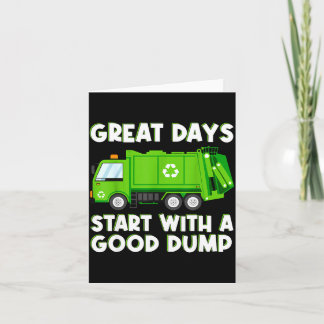 Cool Garbage Truck Good Dump Truck Men Kids Boys T Card