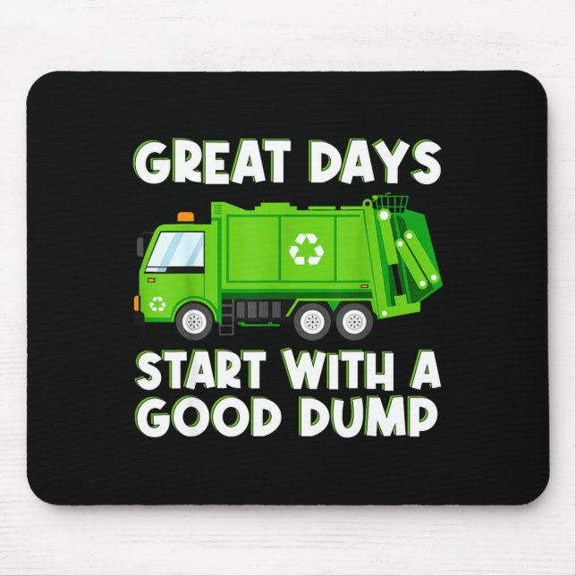 Cool Garbage Truck Good Dump Truck Men Kids Boys T Mouse Mat (Front)