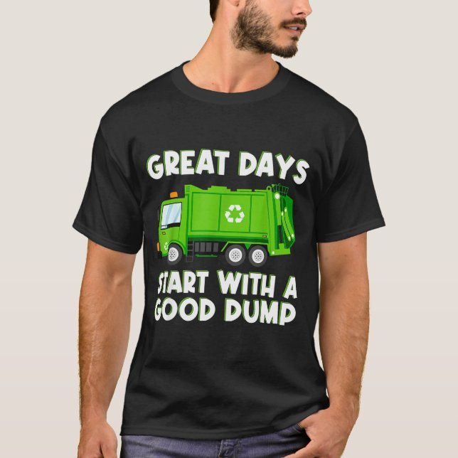 Cool Garbage Truck Good Dump Truck Men Kids Boys T T-Shirt (Front)