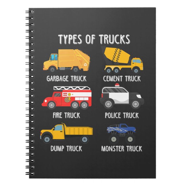 Cool Garbage Truck Kids Trash Recycling Driver Notebook (Front)