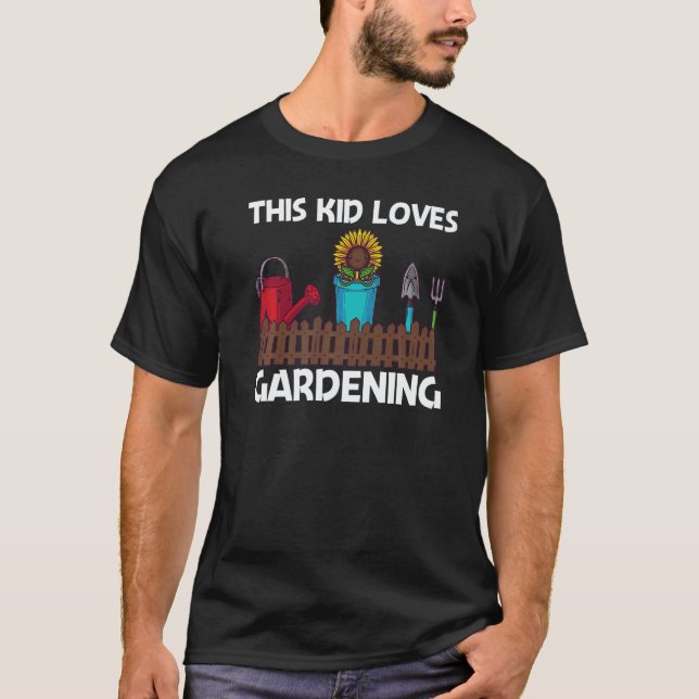 Cool Gardening For Kids Boys Gardener Garden T-Shirt (Front)