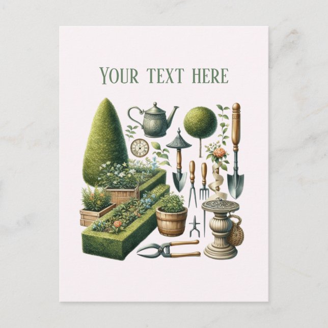 Cool Gardening Landscaping customisable Postcard (Front)