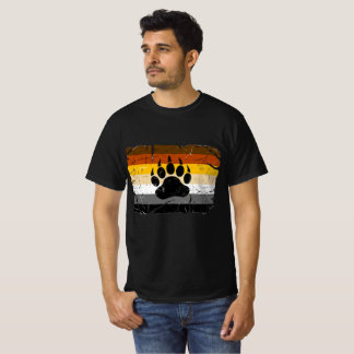 Cool Gay Bear pride Flag Bear Paw T-Shirt