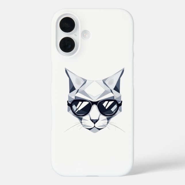 Cool Geometric Cat iPhone Case - Barely There Styl (Back)