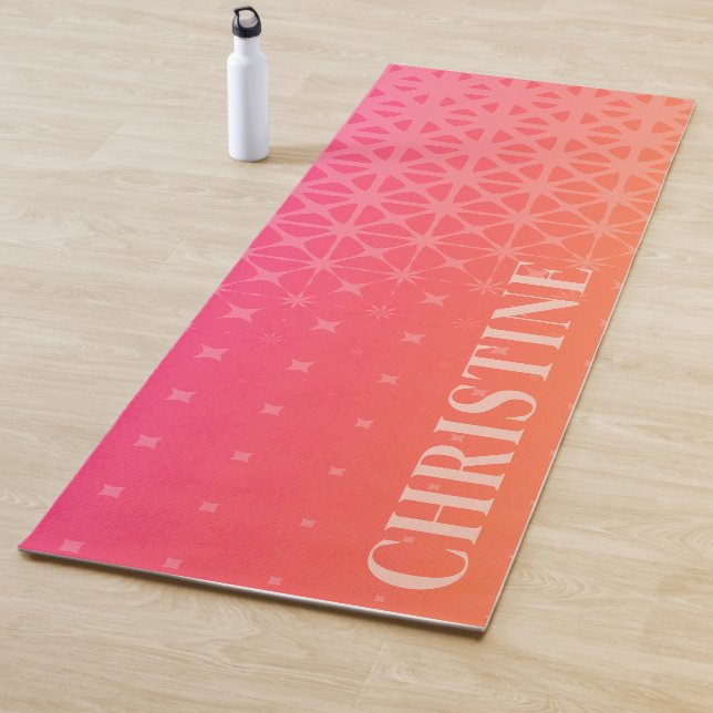 Cool Geometric Colorful Pink Ombre  Yoga Mat (In Situ)