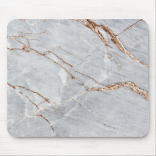Cool Geometric Gray Gold Marble Mouse Mat