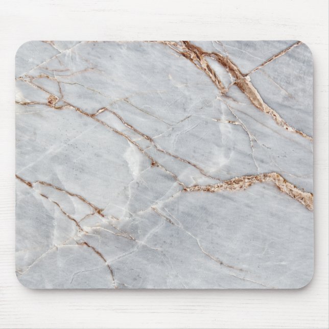 Cool Geometric Gray Gold Marble Mouse Mat (Front)
