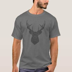 Cool Geometric Grey Deer T-Shirt