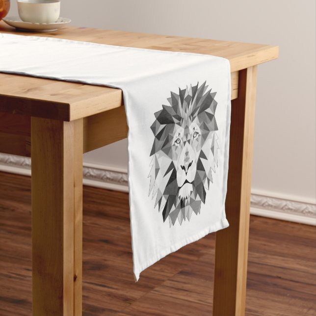 Cool Geometric Lion Head Medium Table Runner (In Situ)
