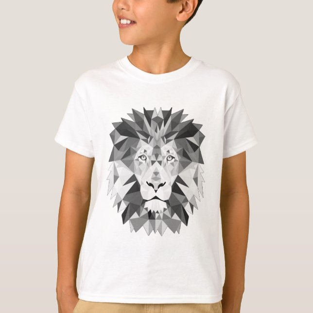 Cool Geometric Lion Head T-Shirt (Front)