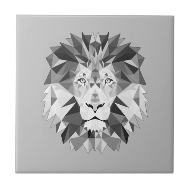 Cool Geometric Lion Head Tile (Front)