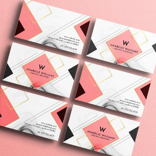 Cool Geometric Monogram Business Card