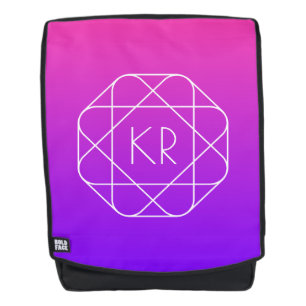 Cool Geometric Monogram Magenta Purple Violet Backpack
