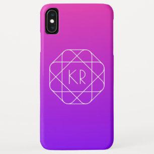 Cool Geometric Monogram Magenta Purple Violet iPhone XS Max Case