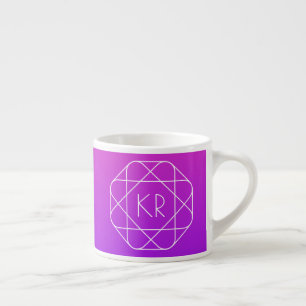 Cool Geometric Monogram   Magenta Purple Violet Espresso Cup