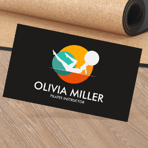 Cool Geometric Pilates Instructor Business Card