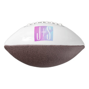 Cool Geometric Pink & Purple Couples Initials American Football