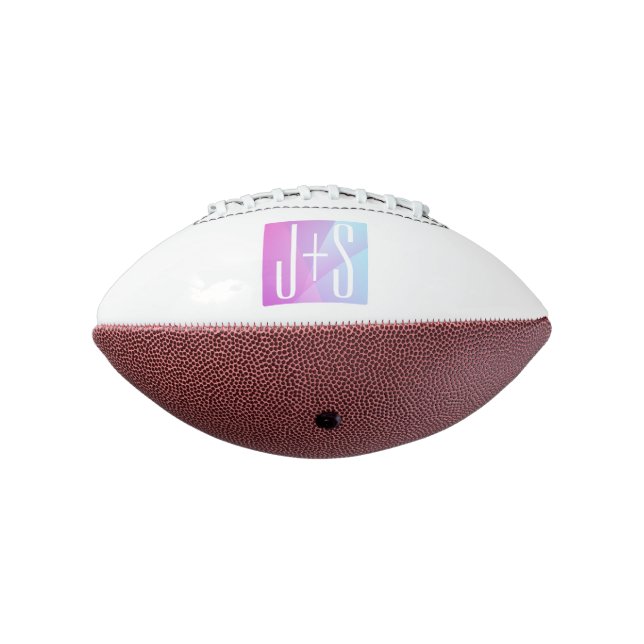 Cool Geometric Pink & Purple | Couples Initials American Football (Rotated 270)