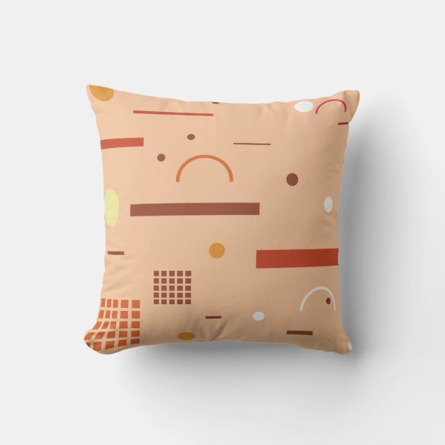 Cool Geometric Shapes, Lines and Dots Cushion (Front)