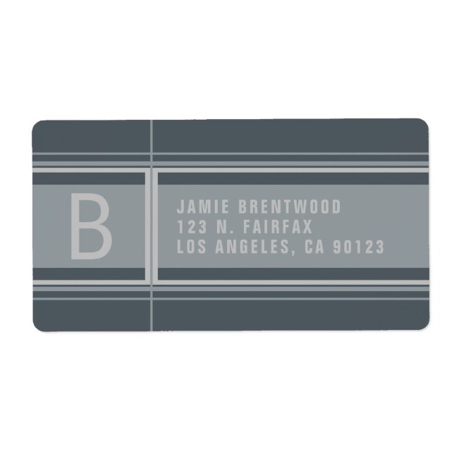 Cool Geometric Stylised Cool Grey Return Address (Front)
