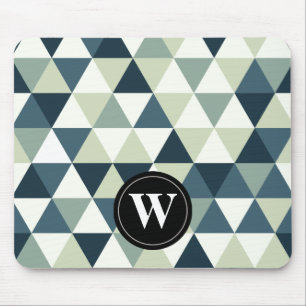 Cool Geometric Triangles, Custom Monogram DCSA38 Mouse Mat