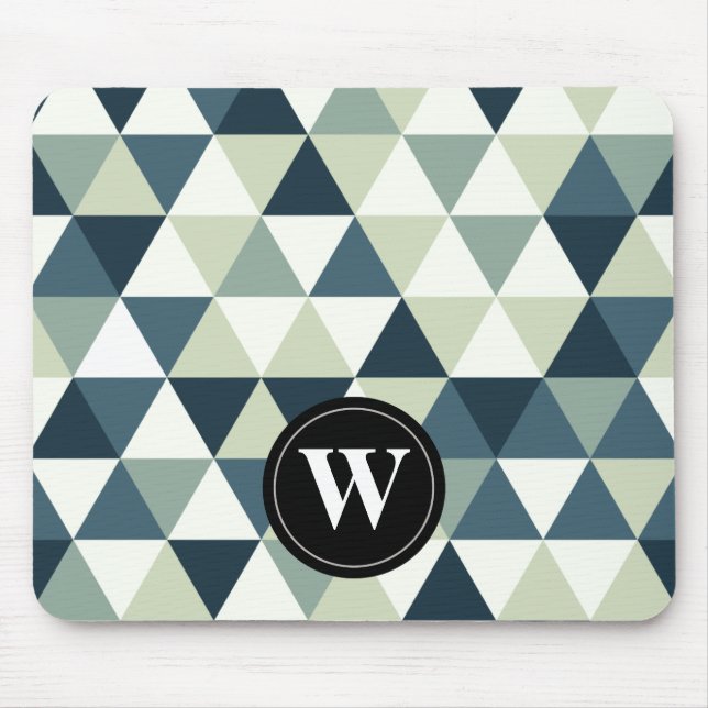 Cool Geometric Triangles, Custom Monogram DCSA38 Mouse Mat (Front)