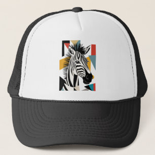 Cool Geometric Zebra African Wildlife Trucker Hat