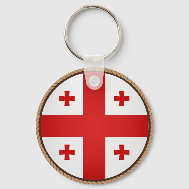 Cool Georgia Flag Seal Key Ring (Front)