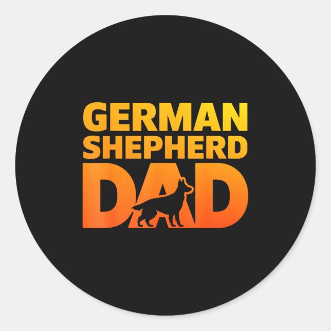 Cool German Shepherd Design For Men Boys Dog Lover Classic Round Sticker (Front)