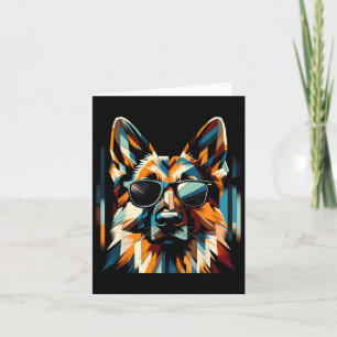 Cool German Shepherd Dog Cubism Art Style Christma Card